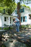 Filling the Bird Feeder