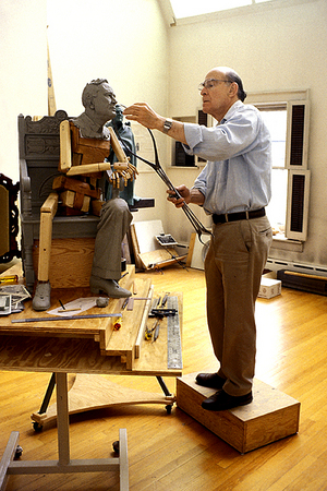 Neil Estern works on scale model of FDR : Shaping A President : Diane Smook Photography: Nature, Dance, Documentary